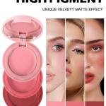 3 in 1 lip and cheek tint cream blush Pink, Peach, Red color matte blusher(Pack of 1).