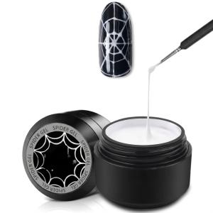 Gel for Nail Art Elastic Painted Nail Gel Polish for Pulling Drawing Line Nail Decoration Spider Nail Set (White)