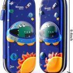 Pencil  Case for Boys 3D Cartoon Storage Pouch Pen Holder Box UFO Blue