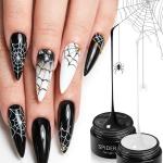 Gel for Nail Art Elastic Painted Nail Gel Polish for Pulling Drawing Line Nail Decoration Spider Nail Set (White)