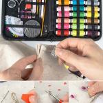 100 Pcs Sewing Kit, 12 Thread Pools, Tailoring Accessories, Silai Thread and Needle, Craft Material, Thread Box Set, Travel Bag
