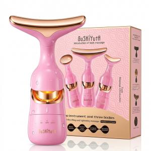 Premium 5-in-1 Facial & Neck Rejuvenation Wand– Anti-Aging Skin Tightening Tool (Pink)