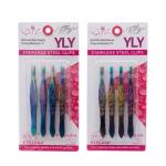 Eyelash Extension Tweezer, Lash Tweezers Ergonomic Stainless Steel Professional (4 set 1 package).
