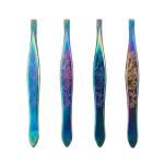 Eyelash Extension Tweezer, Lash Tweezers Ergonomic Stainless Steel Professional (4 set 1 package).