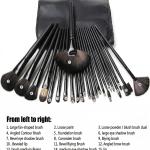 Makeup Brush Set with Black Leather Case- BLACK, 24 Pieces