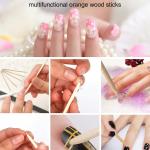 100Pcs Nails Orange Wood Stick For Cuticle Pusher Remover