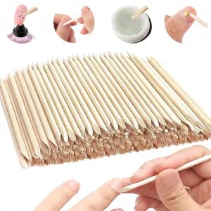 100Pcs Nails Orange Wood Stick For Cuticle Pusher Remover