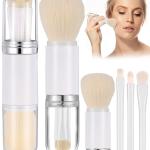 Makeup Brush Set 4 in 1 Portable Travel Blending Powder Foundation Brush.
