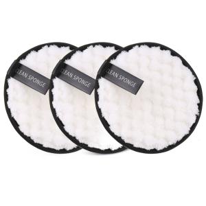 3 Pcs. reusable makeup remover cleansing pads white