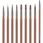 Professional Nail Art Brushes Set, 9 Pieces, Nail Art Design Tools.