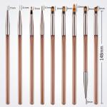 Professional Nail Art Brushes Set, 9 Pieces, Nail Art Design Tools.