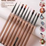 Professional Nail Art Brushes Set, 9 Pieces, Nail Art Design Tools.