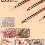 Professional Nail Art Brushes Set, 9 Pieces, Nail Art Design Tools.