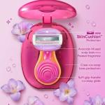 Portable Shaving ladie Razor Kit with 3 Blades, Multicolor 1 Piece
