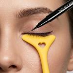 Silicone Eyeliner Aid, Makeup Eyeliner Eyelash Tool (Pack of 1). Yellow